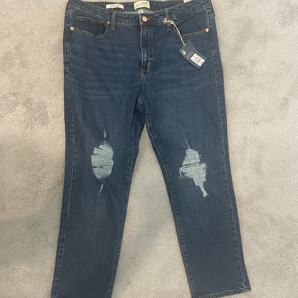 Navy Blue Ripped Jeans